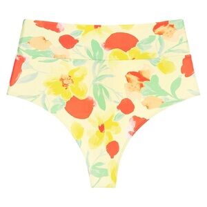 Montce Helena Floral High Rise Bikini Bottom Thong Style NWT Small